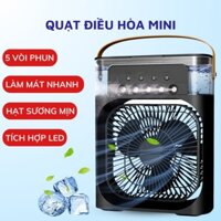 Quạt điều hòa hơi nước Mini LOẠI 1, quạt phun sương để bàn 600ml, 5 vòi phun, 3 chế độ gió làm mát nhanh