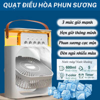 Quạt Điều Hoà Hơi Nước Mini COOLING FAN Để Bàn 3 Chế Độ Gió Dung Tích 600Ml Tích Hợp Đèn Led, Cắm sạc tích điện usb