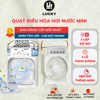 Quạt điều hòa hơi nước mini DELADEP máy lạnh mini 3 Chế Độ Tích Hợp Led, Để Bàn Tiện Dụng QDH02