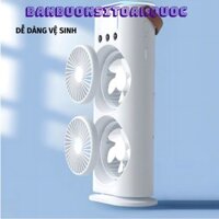 Quạt Điều Hòa Hơi Nước Tích Điện, Quạt Phun Sương Mini 2 Đầu 4000mah, 3 Vòi Phun Tích Hợp Led Đèn Ngủ - MÃ: 95263