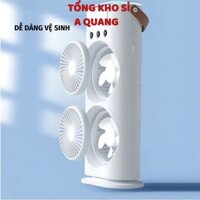 Quạt Điều Hòa Hơi Nước Tích Điện, Quạt Phun Sương Mini 2 Đầu 4000mah, 3 Vòi Phun Tích Hợp Led Đèn Ngủ - MÃ: 95263