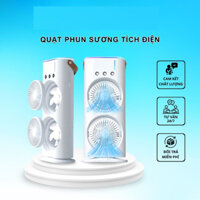 Quạt điều hoà hơi nước tích điện 2 tầng kèm điều khiển từ xa, xoay 360* tích hợp đèn LED