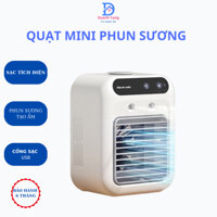 Quạt điều hòa mini phun sương tạo ẩm quạt sạc USB làm mát không lo lất điện