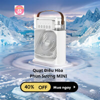 Quạt điều hòa phun sương Mini quạt máy để bàn tạo độ ẩm - Quạt nước đá có khay chứa đá 600ml