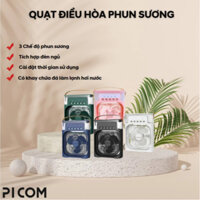 Quạt Điều Hòa Phun Sương Mini PICOM Air Cooler Fan 5 Cổng Phun 3 Chế Độ Cùng Đèn Led 7 Màu