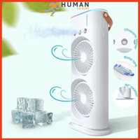Quạt Điều Hòa Phun Sương Tích Điện Quạt Hơi Nước Tích Hợp Đèn LED Với 2 quạt xoay 360 độ
