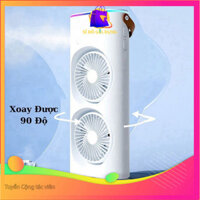 Quạt Điều Hòa Phun Sương Tích Điện Quạt Hơi Nước Tích Hợp Đèn LED Với 2 quạt xoay 360 độ