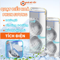 Quạt Điều Hòa Phun Sương Tích Điện ,Quạt Hơi Nước điều hòa có Đèn LED Với 2 Cánh Gió điều khiển từ xa bảo hành 12 tháng