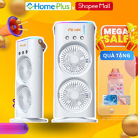 Quạt Điều Hòa Phun Sương Tích Điện MI-LUX A3 Plus, Quạt Hơi Nước Tích Hợp Đèn LED Với 2 Cánh Gió Xoay 360 Độ, 3 Đầu Phun