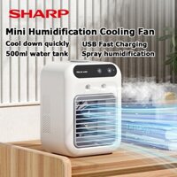 Quạt điều hòa, Sharp quạt hơi nước, quạt máy lạnh mẫu mới với 2 cấp độ gió và làm mát cực nhan lực gió mạnh siêu mát