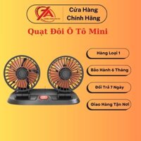 Quạt Đôi Điều Hòa Ô Tô Mini 12v, 24v Dán Taplo Kẹp Trên Xe Hơi Xoay 360 Độ [Tặng Bảng Dán số điện thoại]- Trâm Anh 94