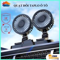 Quạt đôi gắn taplo làm mát oto xe hơi văn phòng bàn học nguồn USB 5V xoay 360°. Bảo hành 12 tháng toàn quốc.