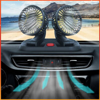 Quạt đôi gắn taplo ô tô, chân cắm usb xoay 360 siêu tiện lợi , có thể dùng cho xe hơi hoặc để bàn làm việc