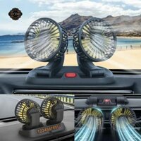 Quạt đôi gắn taplo ô tô, chân cắm usb xoay 360 siêu tiện lợi , có thể dùng cho xe hơi hoặc để bàn làm việc