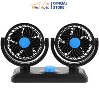 Quạt Đôi Mini 12V Xoay 360 Độ Tiện Ích Trên Xe Hơi, Ô Tô Cao Cấp