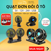 Quạt Đôi Mini, Quạt Ô Tô 12v 24v, Xoay 360 Tiện Ích Trên Ô Tô Cao Cấp, Có Chân Cắm USB Phù Hợp Cho Văn Phòng