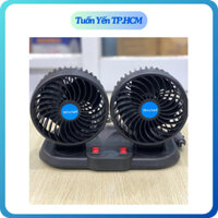 Quạt đôi mini siêu mạnh dùng điện 12v cho xe Ô tô.