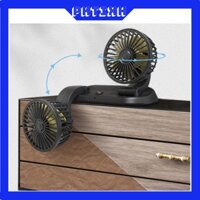 Quạt Đôi Mini Xoay 360 Độ Cổng USB Dùng Cho Ô Tô 12V/24V, Bàn Làm Việc văn phòng 2 tốc độ gió F410