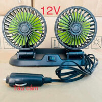 Quạt Đôi ÔTô Mini . 5v 12v, 24v Đa Năng Xoay 360 Tiện Ích Trên Ô Tô - Xe Hơi Cao Cấp