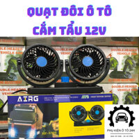 quạt đôi xoay360 độ siêu mát 12v cho xe con và xe tải nhỏ.