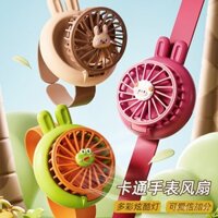 Quạt đồng hồ thú cưng dễ thương cho trẻ em, sạc USB, quạt mini cầm tay hoạt hình, quà tặng cho học sinh