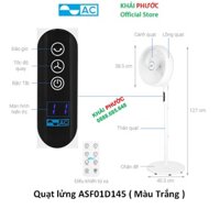 Quạt đứng AC DC inverter ASF01D145 ASFO1D145 màu trắng Có Remote điều khiển hẹn giờ tắt mở - Khải Phước Electric