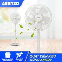 Quạt Đứng Asanzo AM520 AR520, Công Suất 50W, Nút Điều Khiển Dạng Xoay, Bảo Hành 12 Tháng