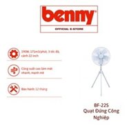 Quạt Đứng Công Nghiệp Benny Sản Xuất Thái Lan BF-22S, Grey, Diamon Motor, 190W, 171m3/phút, kích cỡ cánh 55cm