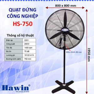Quạt đứng công nghiệp Hawin HS 750