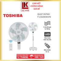 Quạt đứng Toshiba F-LSA20(W)VN 60W - Điều khiển từ xa - 5 cánh - Hẹn giờ tắt/mở - Hàng chính hãng, bảo hành 12 tháng