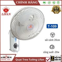 Quạt gắn tường mini Lifan T-109 màu trắng công suất 22W 3 tốc độ gió êm ái không ồn chính hãng , bảo hành 12 tháng