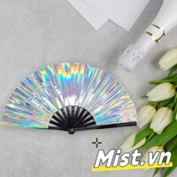 Quạt gấp ba chiều Laser Quạt bạc Kung Fu