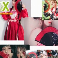 Quạt gấp cổ trang Hanfu phong cách Nhật Bản, quạt xếp cầm tay phong cách cổ trang Andhere