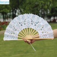 Quạt gấp ren LACYES, Quạt cầm tay thanh lịch cổ điển, Tre di động có quạt múa tua rua cho tiệc cưới Trang trí nội thất