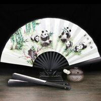 Quạt gấp rừng tre cổ Gấu trúc Quạt Trung Quốc Sử dụng hàng ngày Quạt nhảy Hanfu Mang theo Quạt vũ trường mùa hè20250403