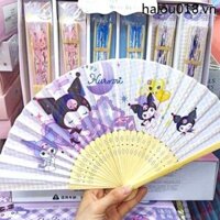 Quạt Gấp Sanrio Dễ Thương Vải Gấp Quạt Giá Trị Cao Kuromi Mùa Hè Quạt Giấy Trẻ Em Hoạt Hình Quạt Nhỏ