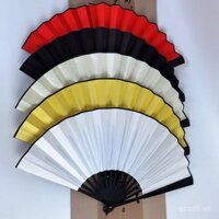 Quạt gấp trống 10 inch 8 inch phong cách Trung Quốc cao cấp vẽ tranh thư pháp học sinh cao cấp Quạt vẽ tranh quảng cáo Quạt vải lụa bán buôn