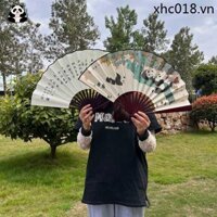 Quạt Gấu Trúc Lớn Quạt Gấp Lụa Vải Quạt Nam Handmade Lớn Gấp Quạt Quà Tặng Cho Bạn Bè Tứ Xuyên Thành Đô Lưu Niệm