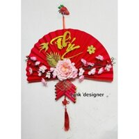 Quạt giấy đỏ treo tường trang trí Tết, mừng thọ, tân gia , khai trương( có hỏa tốc)