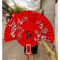 quạt giấy gấp đã trang trí gấp sẵn