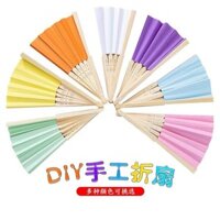 Quạt giấy trắng DIY, quạt gấp, quạt trắng, quạt vẽ DIY cho trẻ em, quạt vẽ thủ công cho trường mẫu giáo, quạt làm mát nhỏ