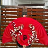 QUẠT GIẤY TRANG TRÍ GÓC TẾT 1M ( phụ kiện)
