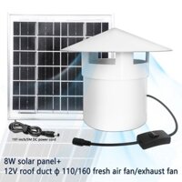 Quạt gió năng lượng mặt trời DC Quạt hút mini quạt thông gió mái nhà DC 12V Quạt ống 110/160 Quạt thông gió mạnh mẽ Quạt thông gió sạch Thích hợp quạt điện năng lượng mặt trời bền ho9p