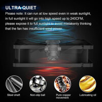 Quạt gió năng lượng mặt trời DC 12V quạt hút mini quạt chạy bằng tấm năng lượng mặt trời 25W quạt hút thiết bị quạt hồ cá quạt tường Quạt điện năng lượng mặt trời bền x7iy NoCl