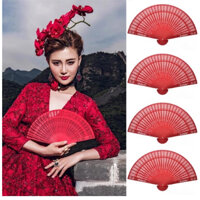 Quạt Gỗ màu đỏ trang trí tết decor chụp ảnh