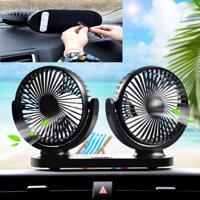 Quạt hai đầu cắm USB ô tô 12V/24V đa năng. quạt để bàn làm việc,bàn học.