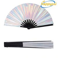 Quạt HAPPYUU Kung Fu, Quạt gấp PVC lớn, Quạt trang trí màu ma bền