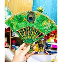 Quạt hầu đồng full màu 16cm