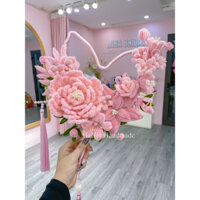 Quạt hoa kẽm nhung Quạt cổ trang