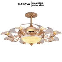 Quạt hoàng gia, quạt trần có đèn Hapova 8908 Động cơ 6 số + Tặng kèm khiển
